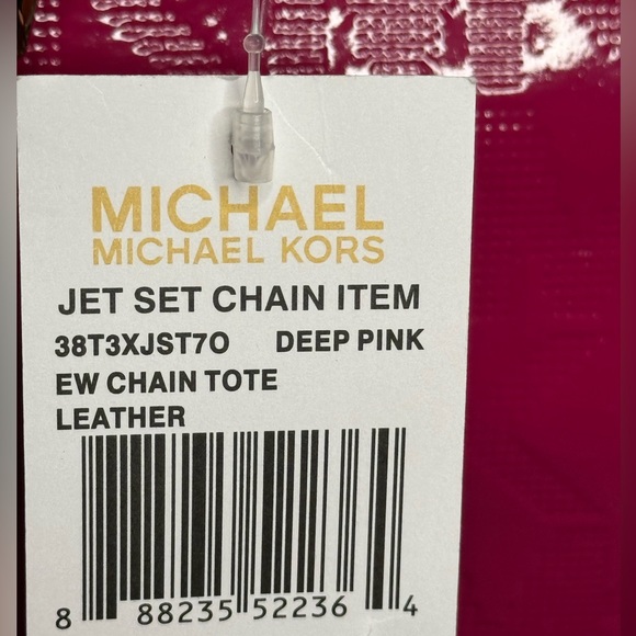 MICHAEL KORS LOGO JET SET CHAIN TOTE — DEEP PINK - Picture 9 of 11
